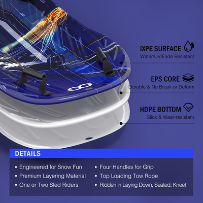 XPE EPS HDPE снежные санки для детей унисекс взрослые настраиваемый логотип 2 ручки и тянуть веревку