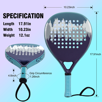 WOOWAVE Профессиональный Углеродный Волокно EVA Memory Core Soft Beach Tennis Racket Синий Падель