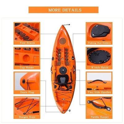 270*78*40 см HDPE пластиковый прозрачный каноэ/каяк для морских водных видов спорта и рыболовства