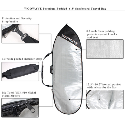 Толстый на одной стороне стиль серфборда Туристический сумка для Longboard SUP Wakesurf бодиборда